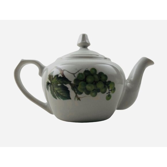 BIA Cordon Bleu Ceramic Teapot Cherry Grape Design Lid Handle Spout Brazil - Picture 7 of 10